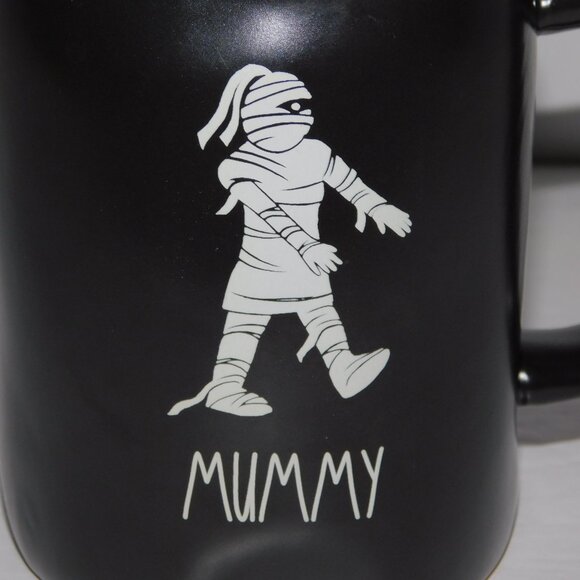 Rae Dunn Black White MUMMY Halloween Wrapped Monster Mug - Picture 2 of 7